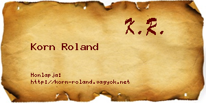 Korn Roland névjegykártya
